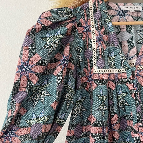 Like-new HUNTER BELL Jenkins Dress in Garden Quilt Patchwork Mini Dress - Picture 6 of 11